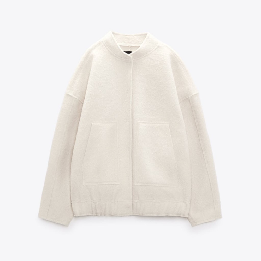 Zara wool felt bomber jacket size XS/S
